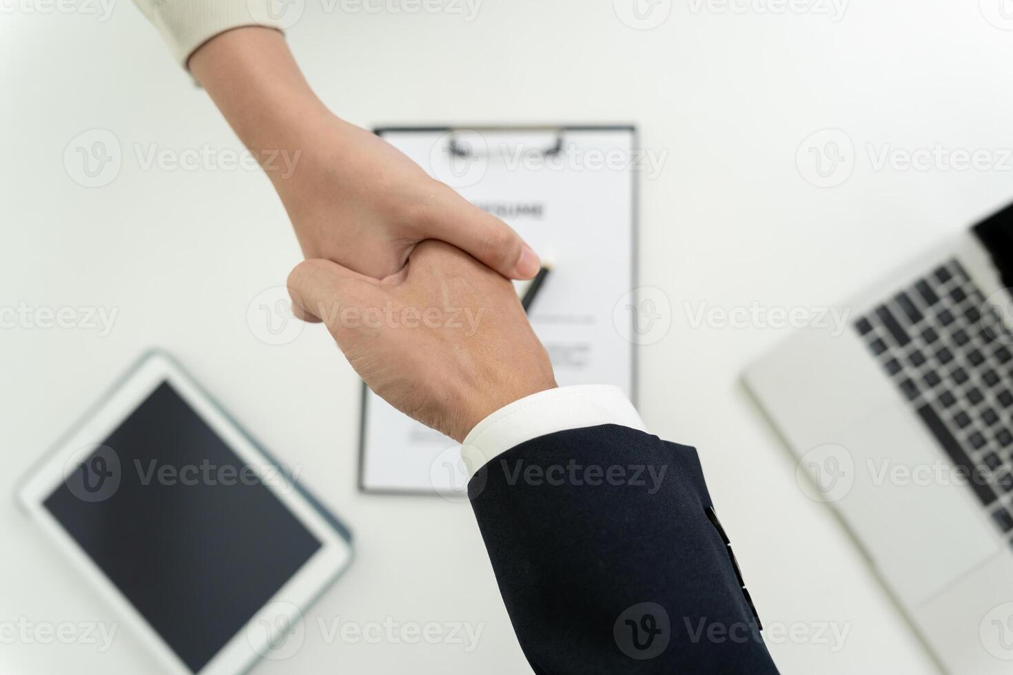 Executives accept job application documents and read job applicants resume to match the position. company publishes vacancies online to find human. Human resource, interview, letters, competence. photo