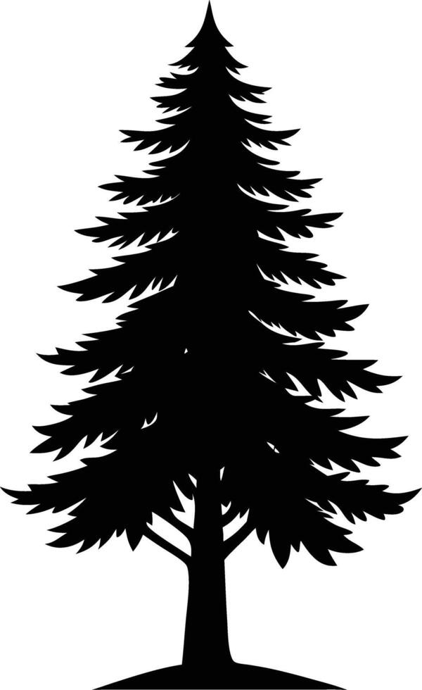 A black silhouette of a pine tree vector