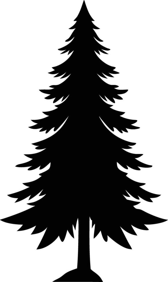 A black silhouette of a pine tree vector