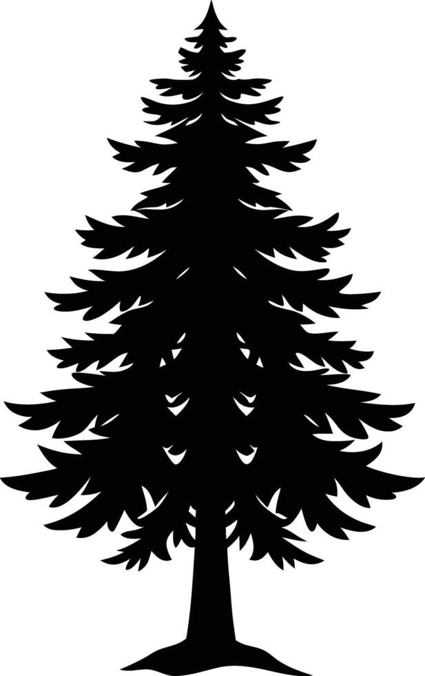 A black silhouette of a pine tree vector