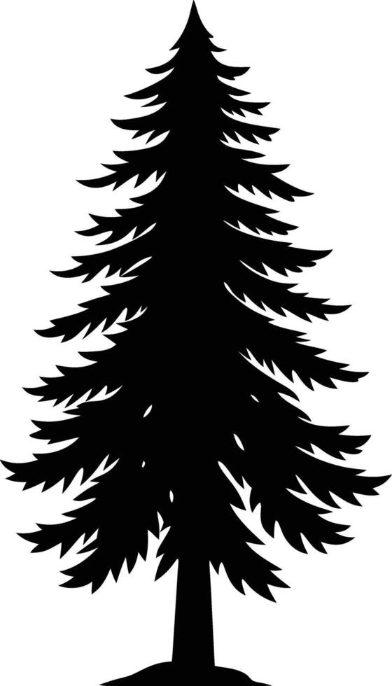 A black silhouette of a pine tree vector