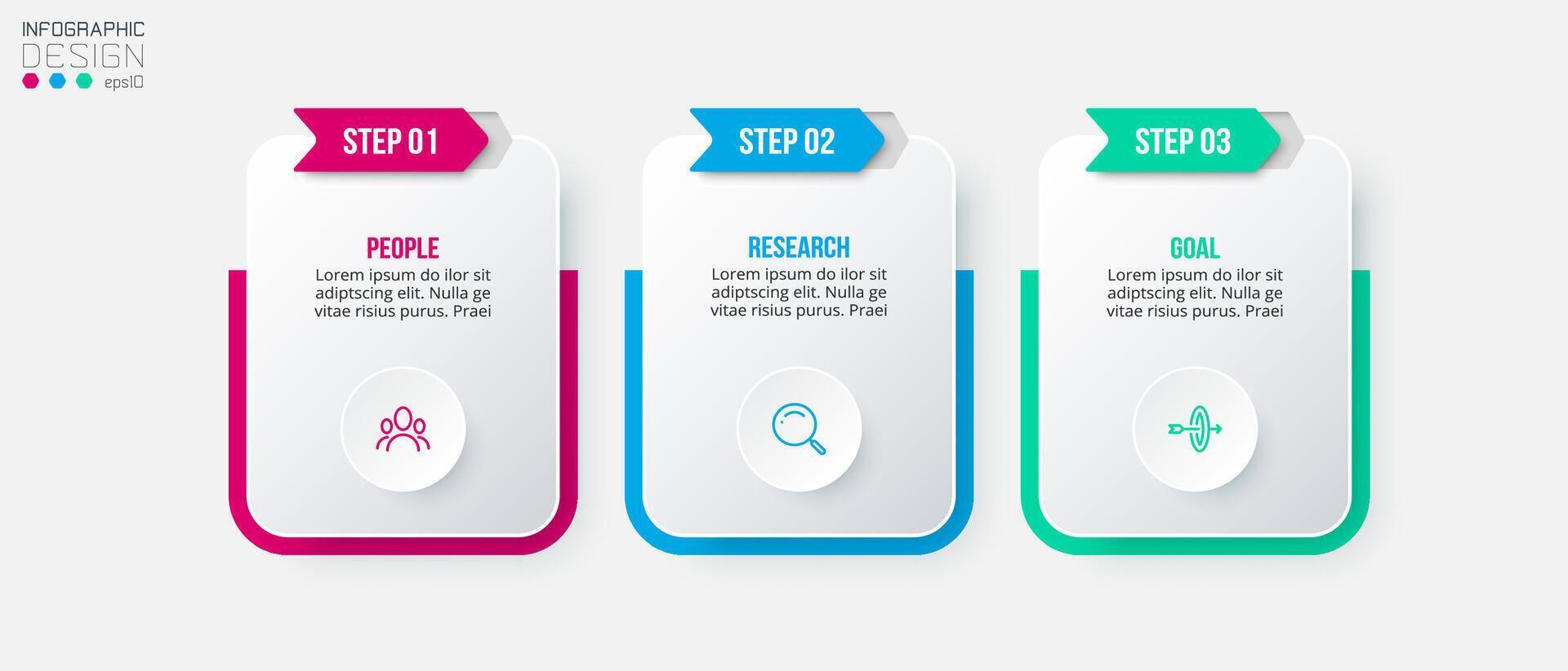 Infographic template business concept with step. vector