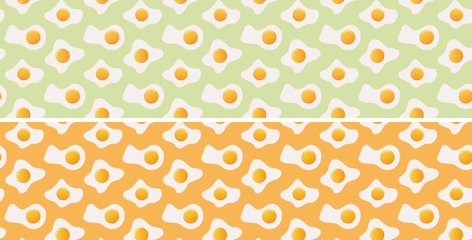 Two sets pattern fried egg Illustration vector