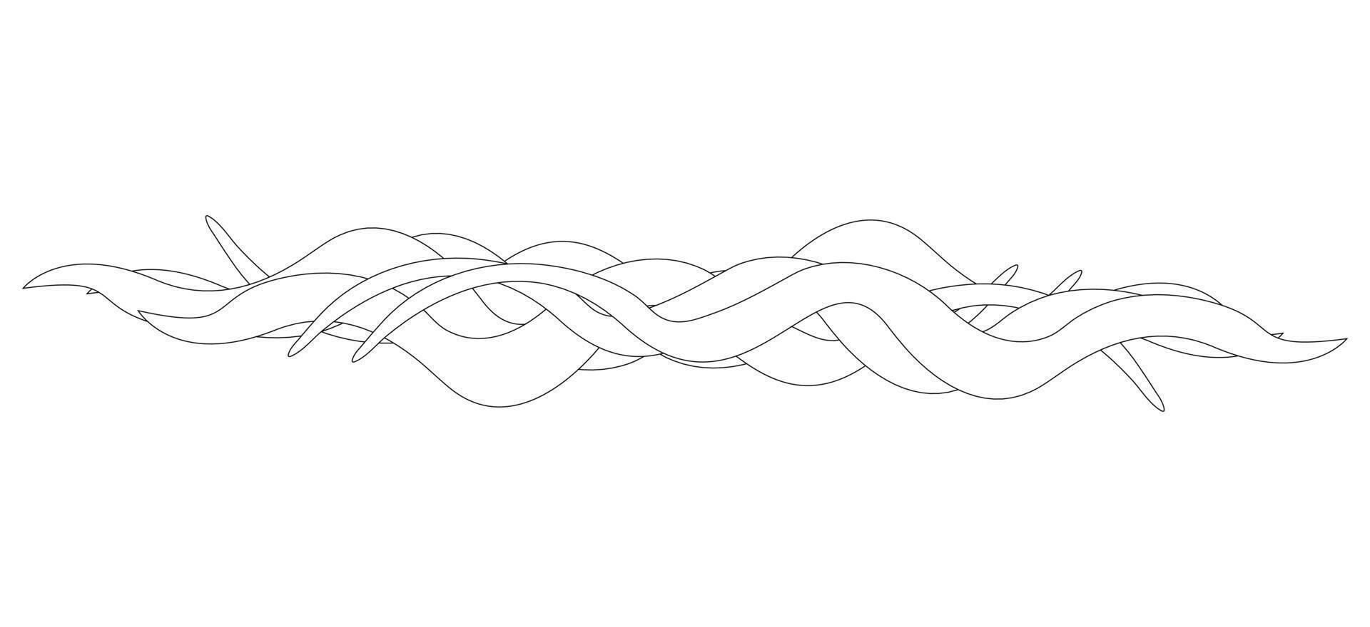 A detailed summertime coloring page featuring wavy lines, perfect for relaxation and creativity. Ideal for both kids and adults. vector