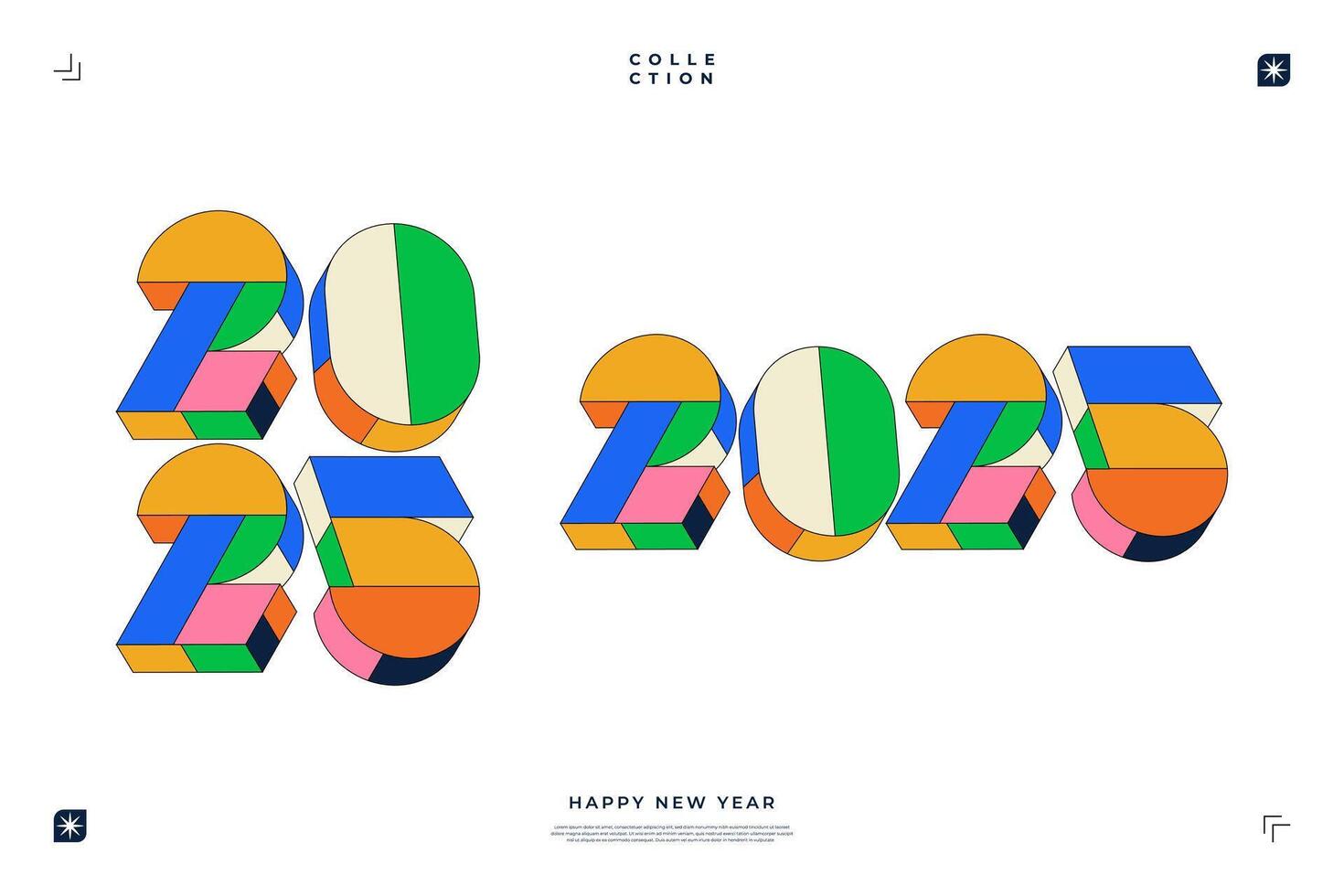 2025 New Year celebration with Happy New Year's Eve fireworks, countdown to midnight on December 31st vector