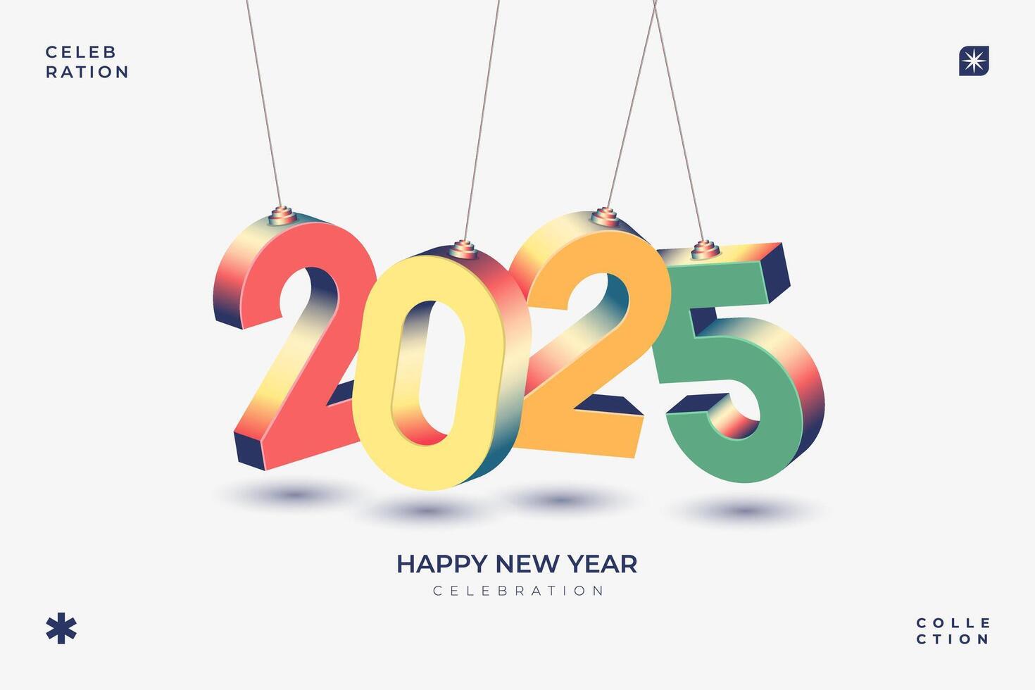 2025 New Year celebration with Happy New Year's Eve fireworks