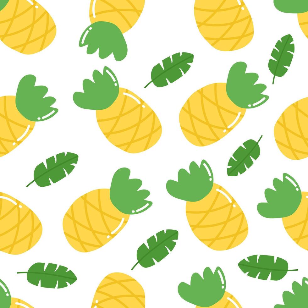 Organic Pineaple fruits seamless pattern vector