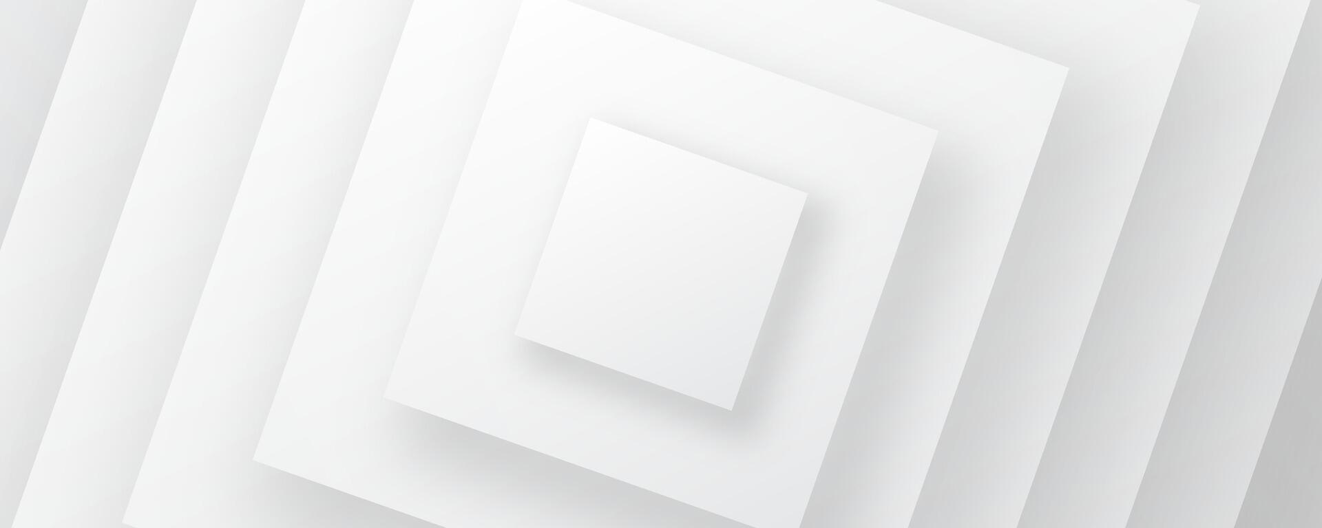 3D white abstract background overlap layer on bright space with cutout shape effect decoration. Modern graphic design element squares style concept for web banner, art, flyer, card, or brochure cover vector