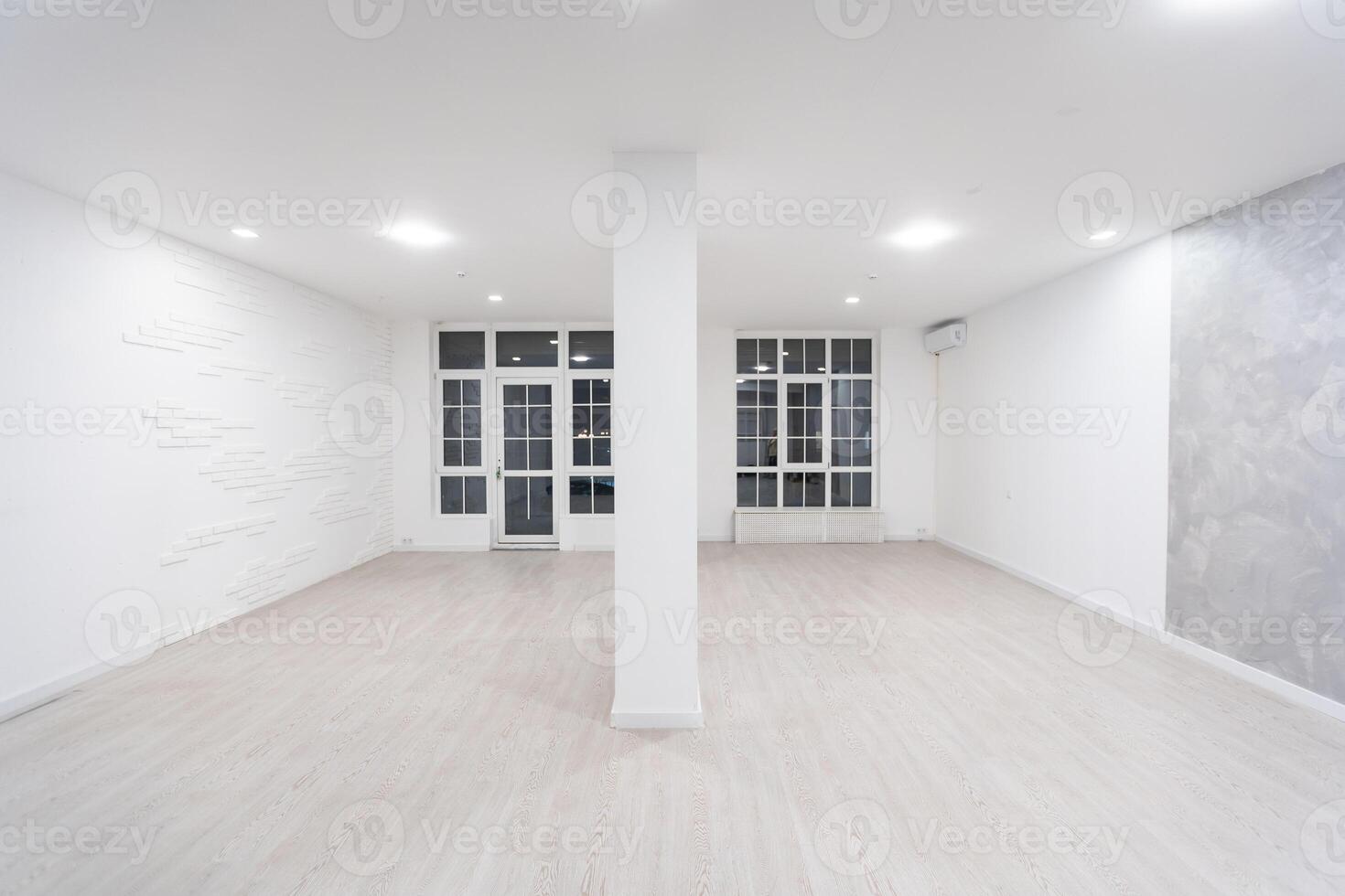 White empty space with ceiling and floor, loft style photo