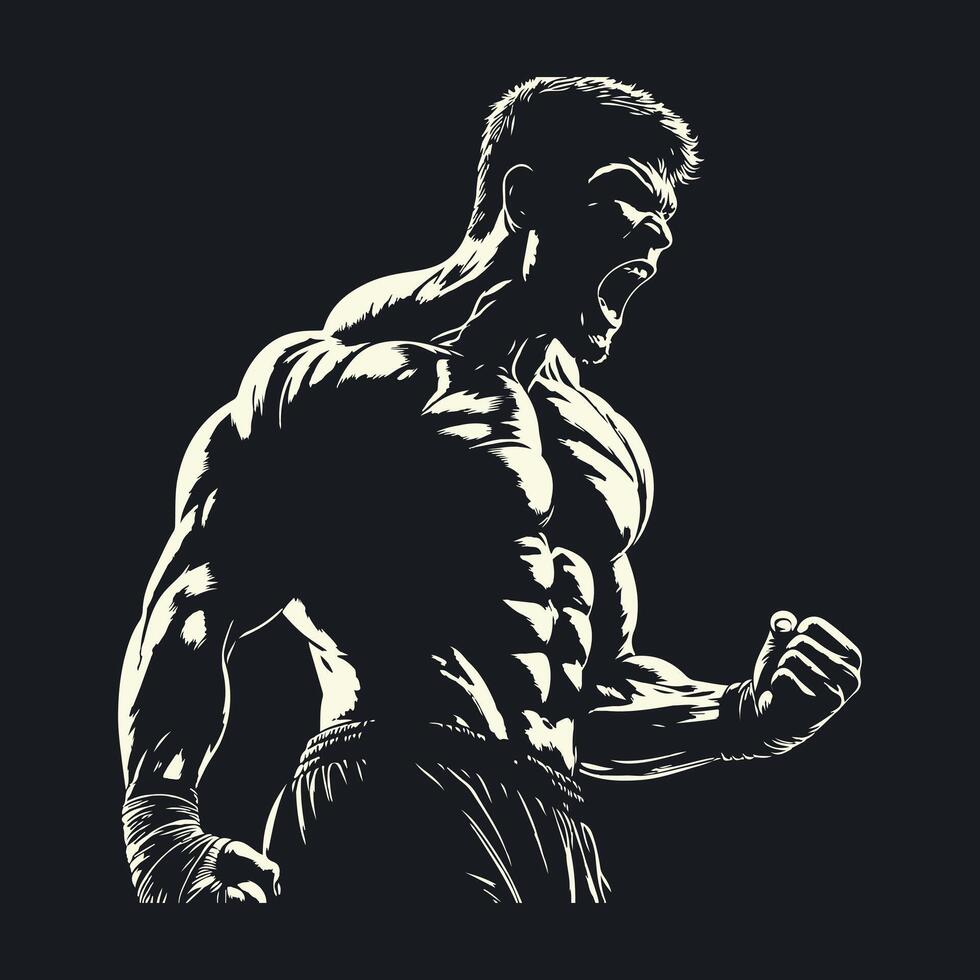 Gym Fitness Muscle man bodybuilder silhouette EPS10 Bundle file vector