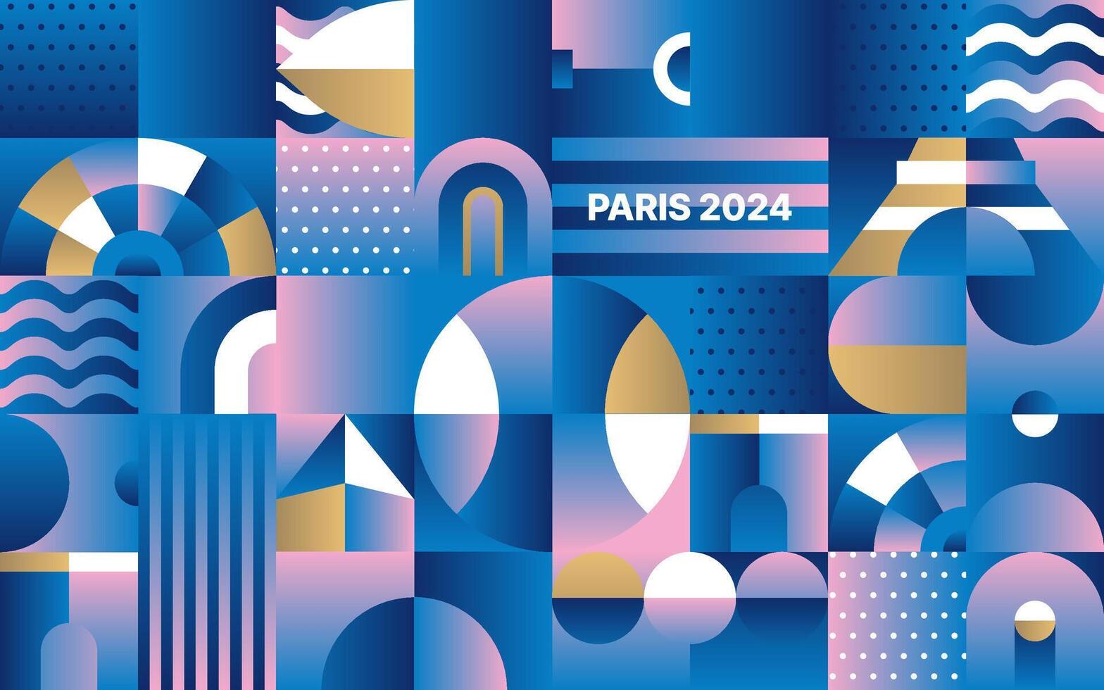 Sports background for event, tournament or invitation. Layout design template with geometric shapes. Summer Championship in Paris. Sports trend 2024. vector
