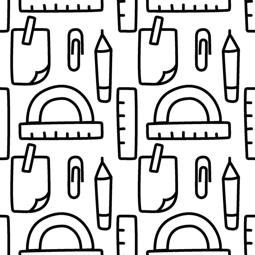 seamless pattern elements Back to School contur vector