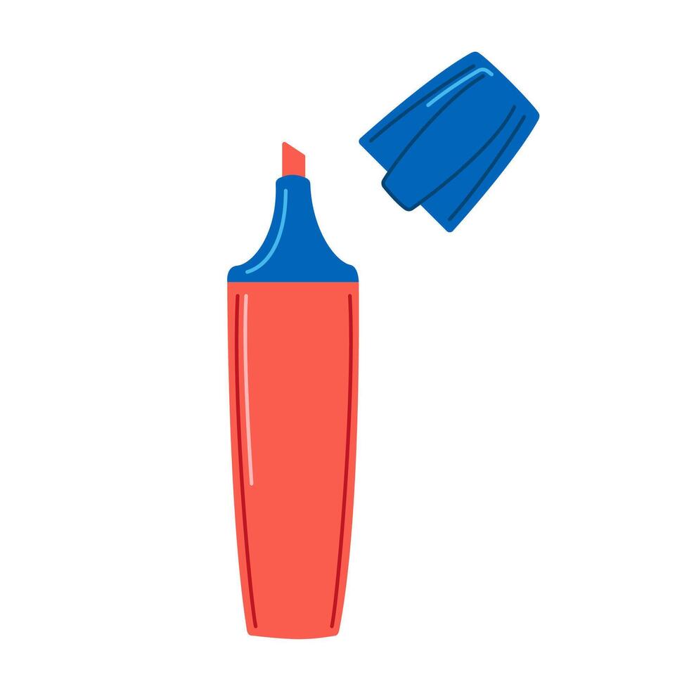 Red Marker Isolated on a White Background. vector