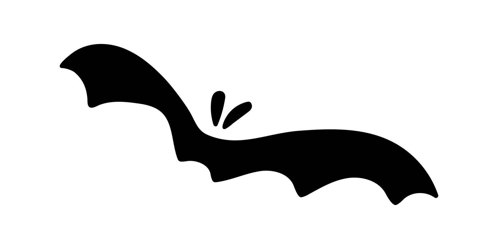 Halloween black bat silhouette isolated vector