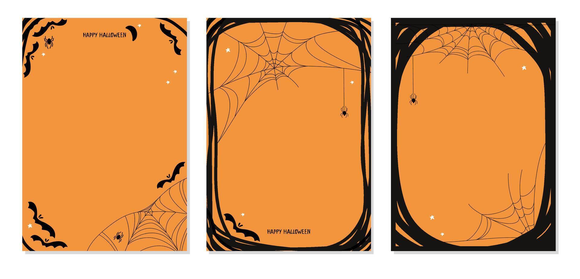 set of art banners for Halloween. vector