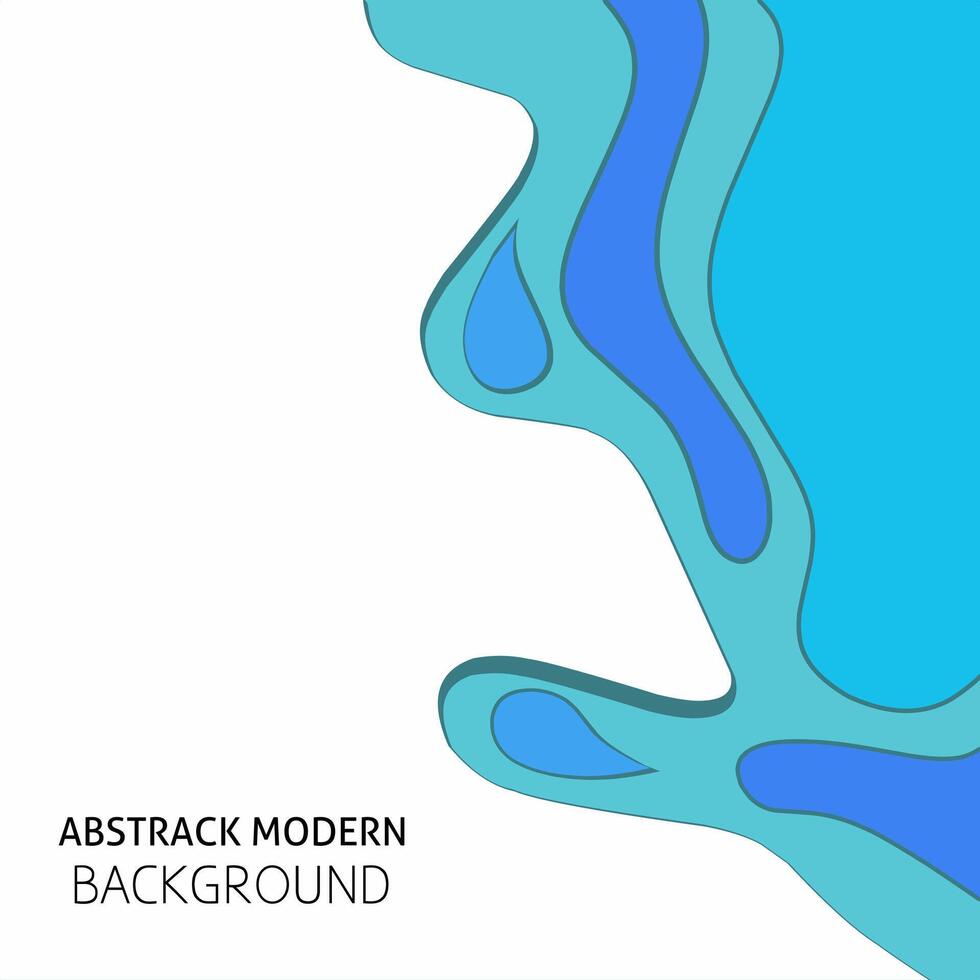 Modern wavy abstract paper cut style design. Isolated white background vector