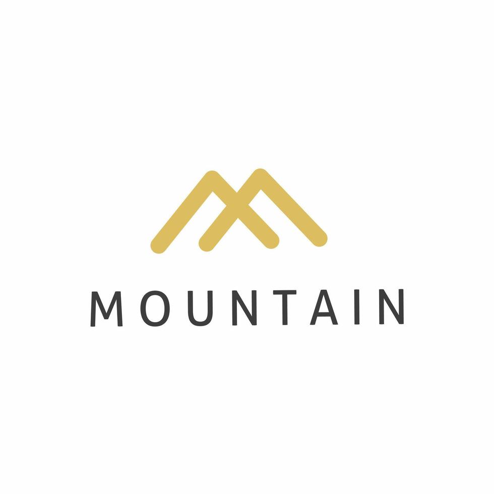 Simple logo in modern style. Top of the mountain in the shape of the letter M. vector