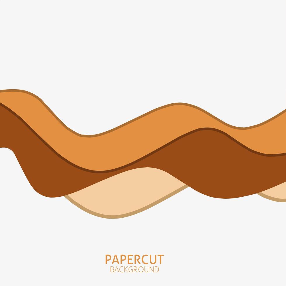 Modern wavy abstract paper cut style design. Isolated white background vector