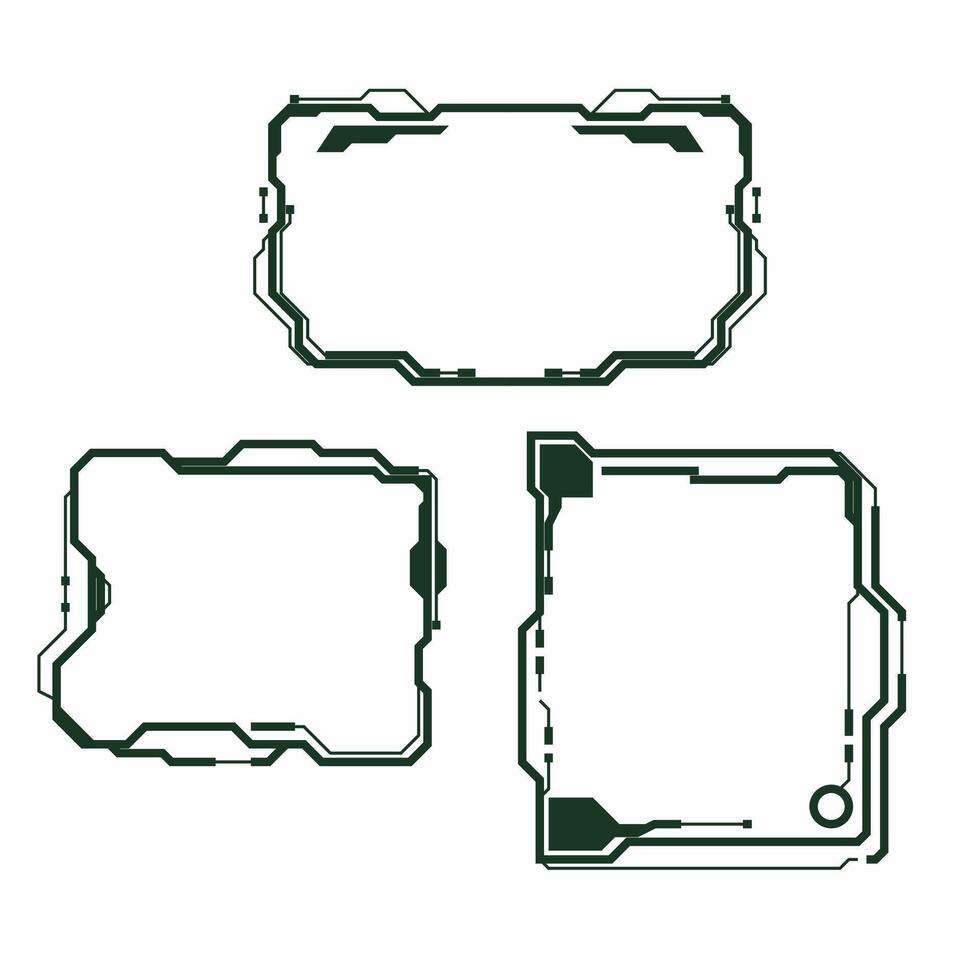 Futurist Border Infographic techno frame border futuristic looks Ui green Abstract border vector