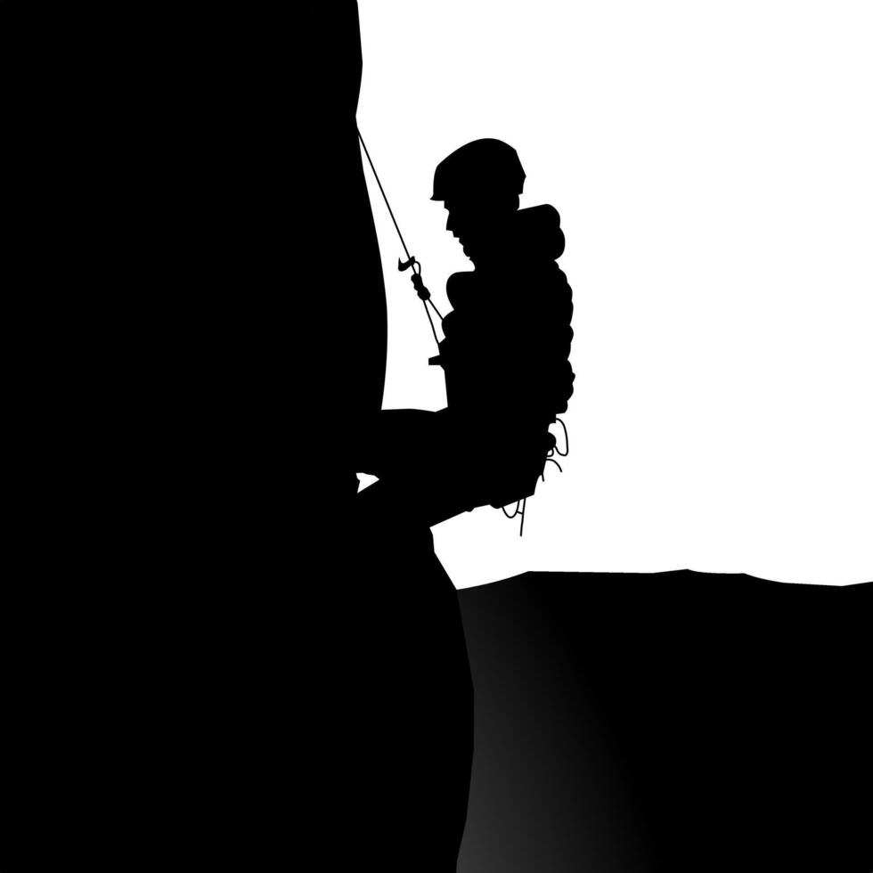 Rock Climbing Climbing Black Shadow Image of a Rock Climbing Sport Person, black silhouette illustration vector