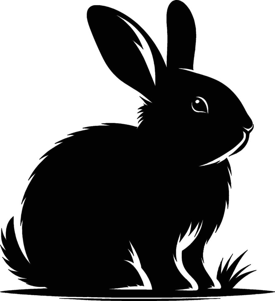 Rabbit Silhouette illustration isolated on white background vector