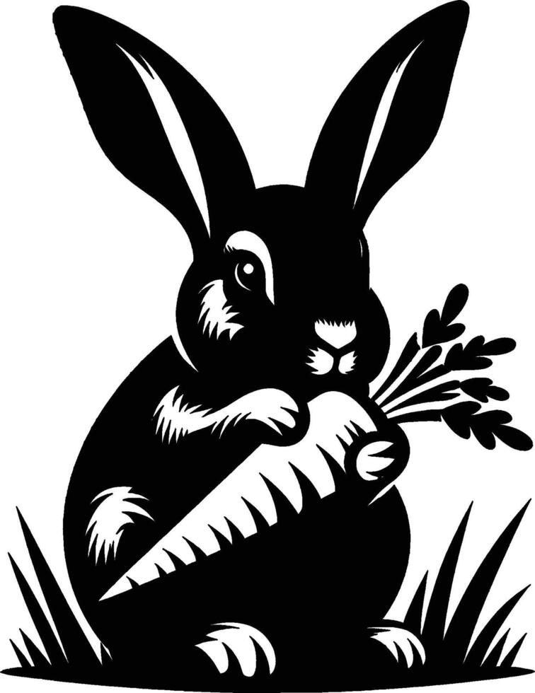 Rabbit Silhouette illustration isolated on white background vector