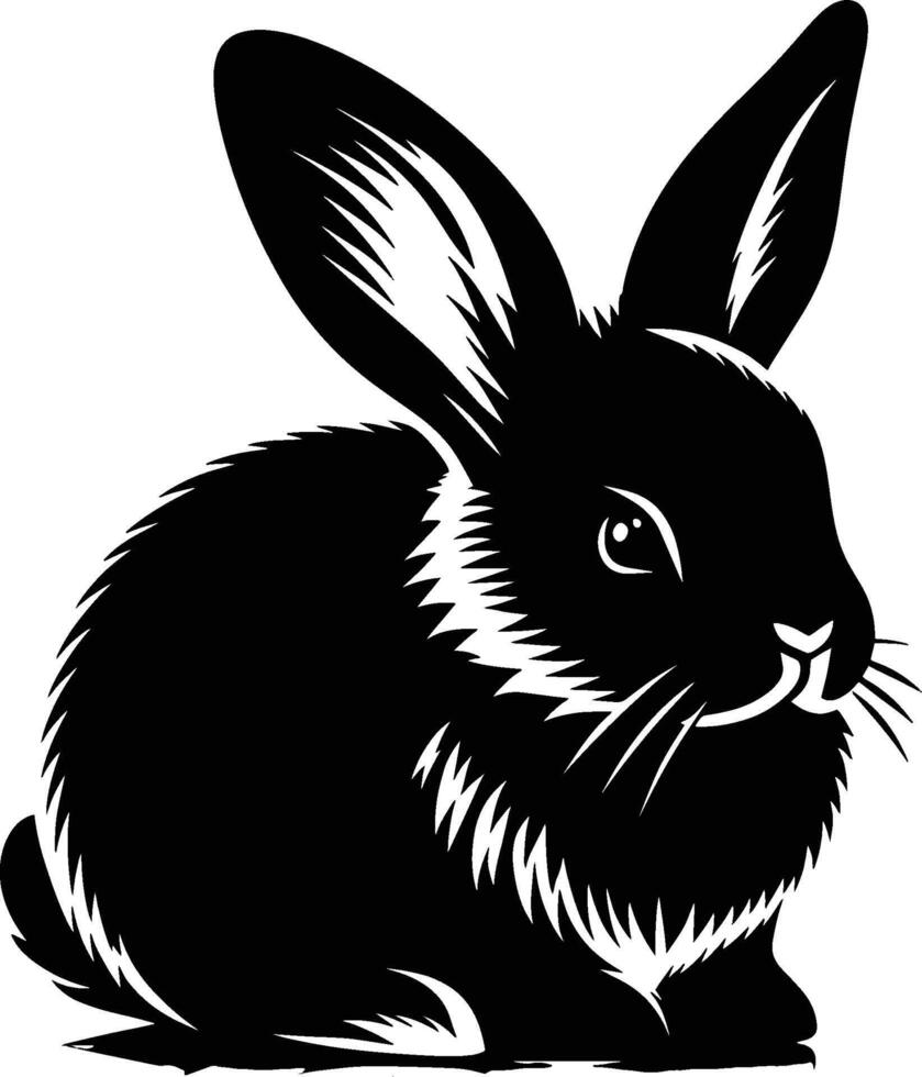 Rabbit Silhouette illustration isolated on white background vector