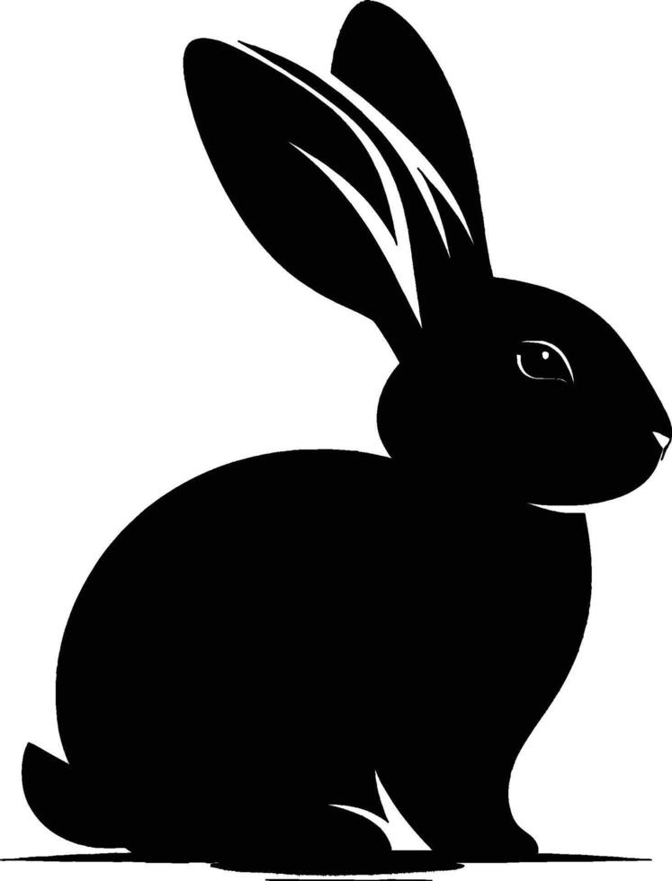 Rabbit Silhouette illustration isolated on white background vector