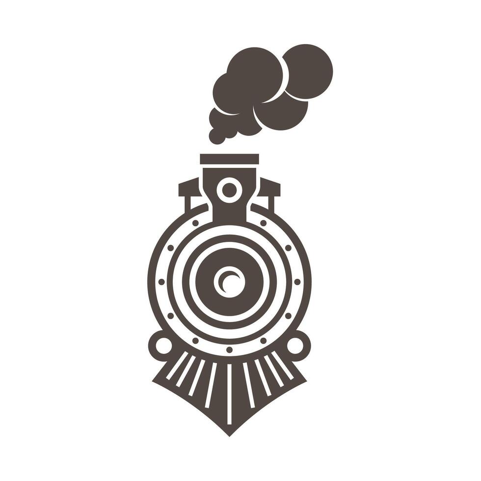 Old Locomotive Train Machine Logo Design vector