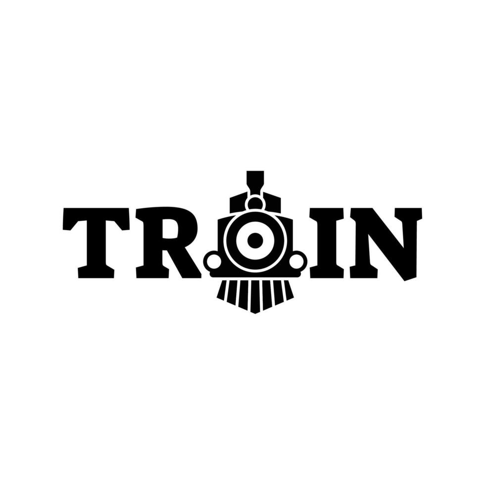 Old Locomotive Train Machine Logo Design vector