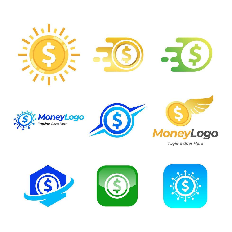 Coin Icon Logo Design Element Illustration. vector