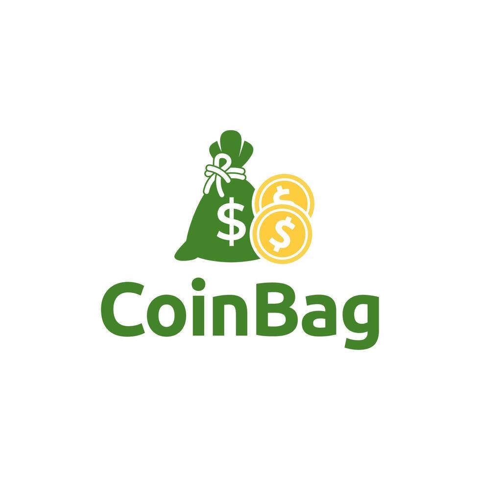 Money bag flat icon or logo with dollar logo, for business icon, and payment vector