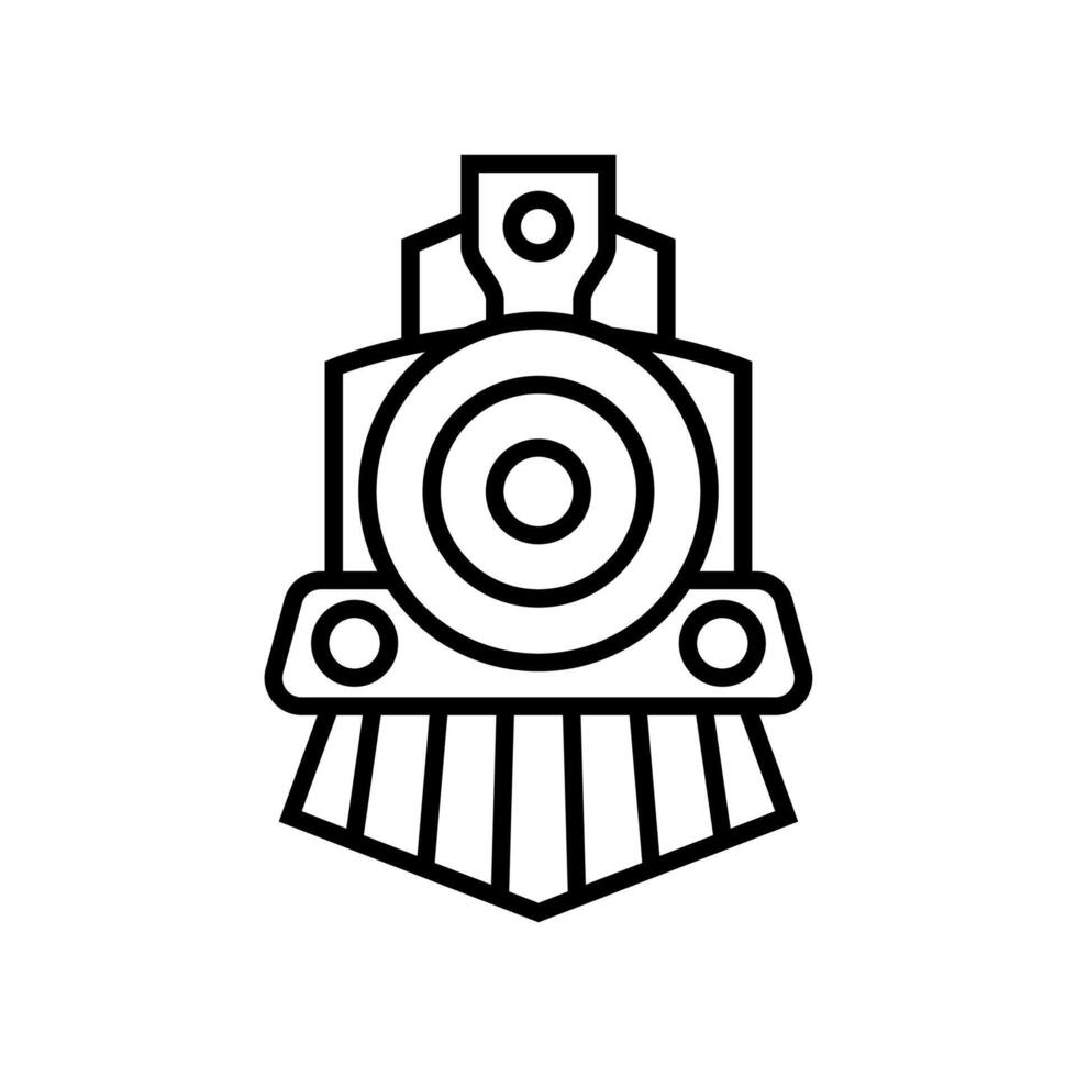 Vintage Old Locomotive Engine icon or logo Design vector
