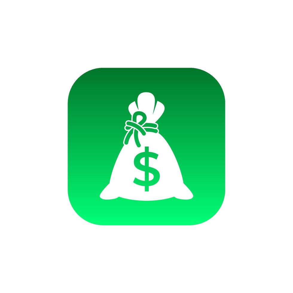 Money bag flat icon or logo with dollar logo, for business icon, and payment vector
