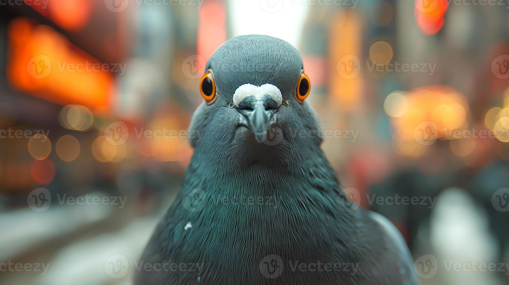 Pigeon that is looking at the camera, Chaffinch Through the Lens. Generated AI photo