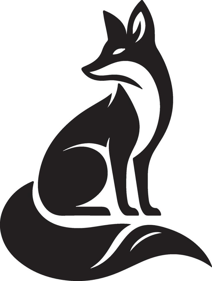 Fox Silhouette Logo Icon For Illustration vector