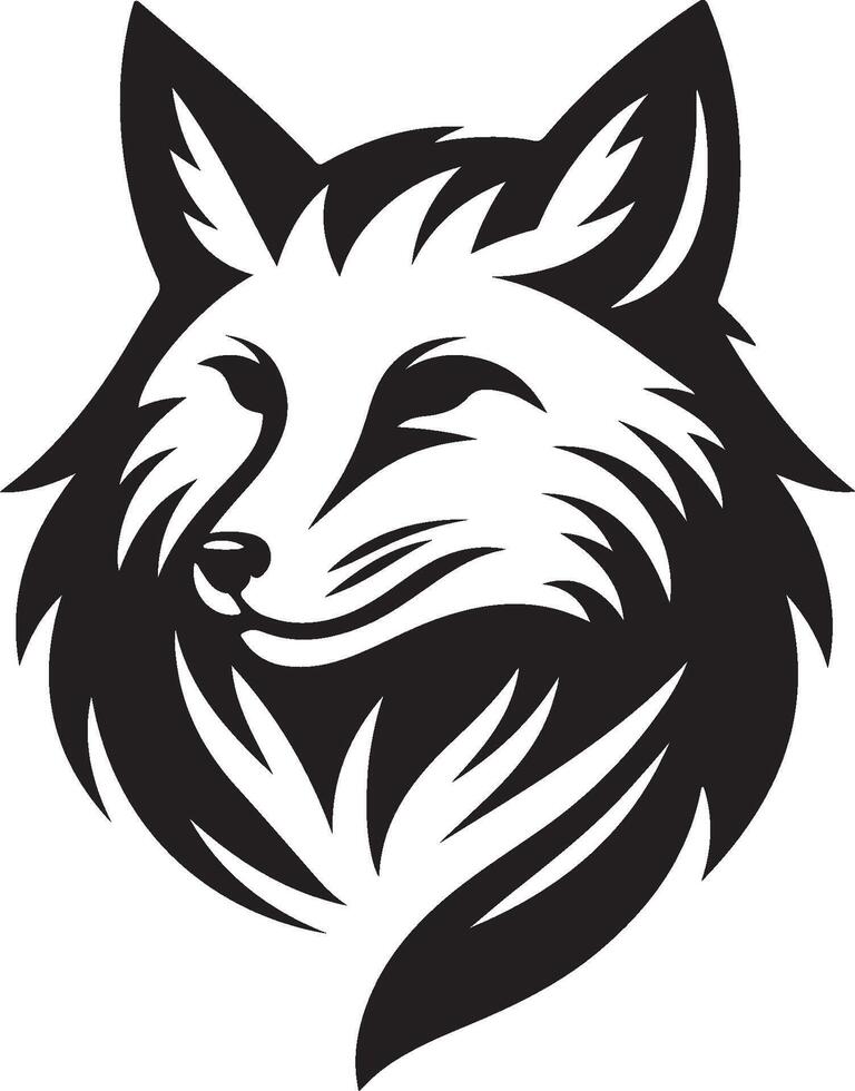 Fox Head Silhouette Logo Icon For Illustration vector