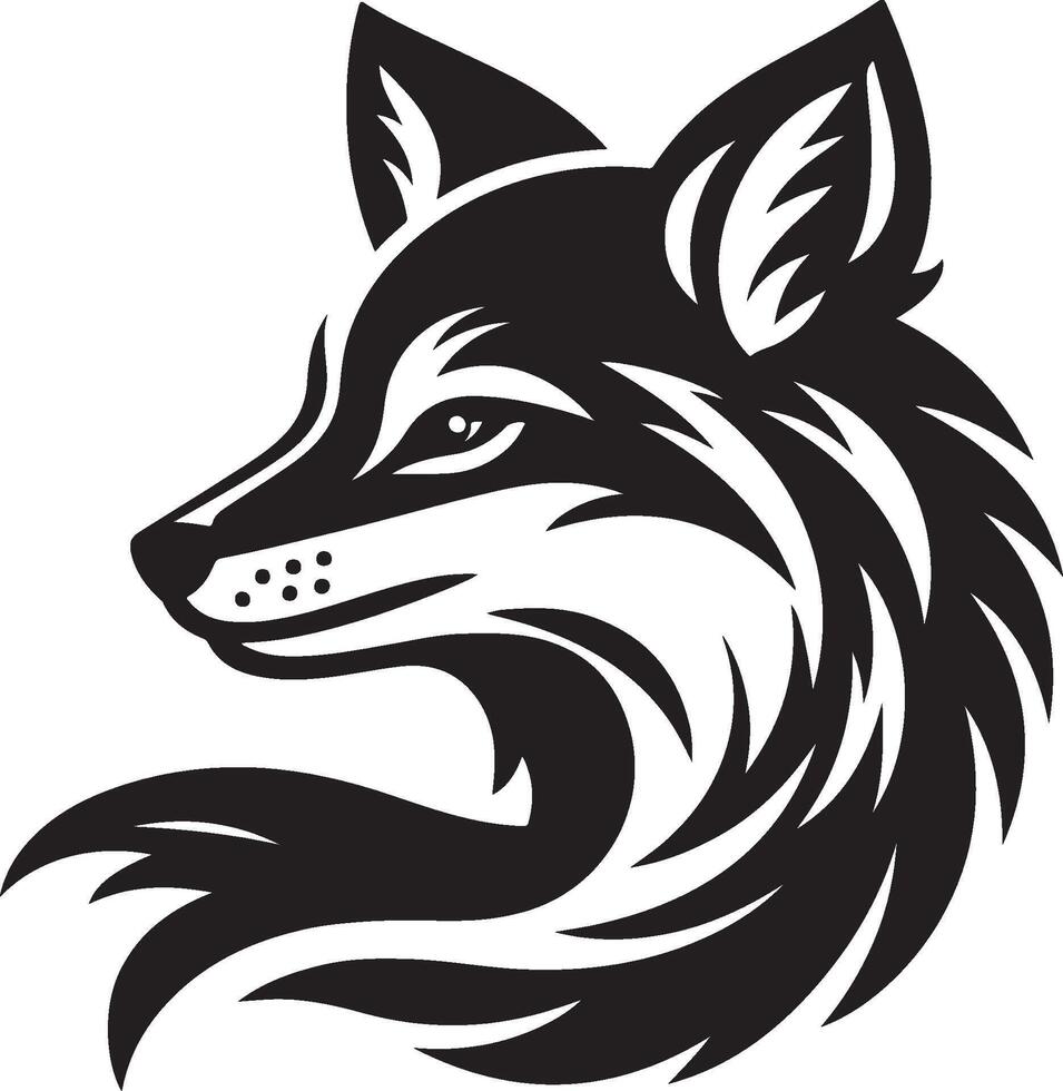 Fox Head Silhouette Logo Icon For Illustration vector