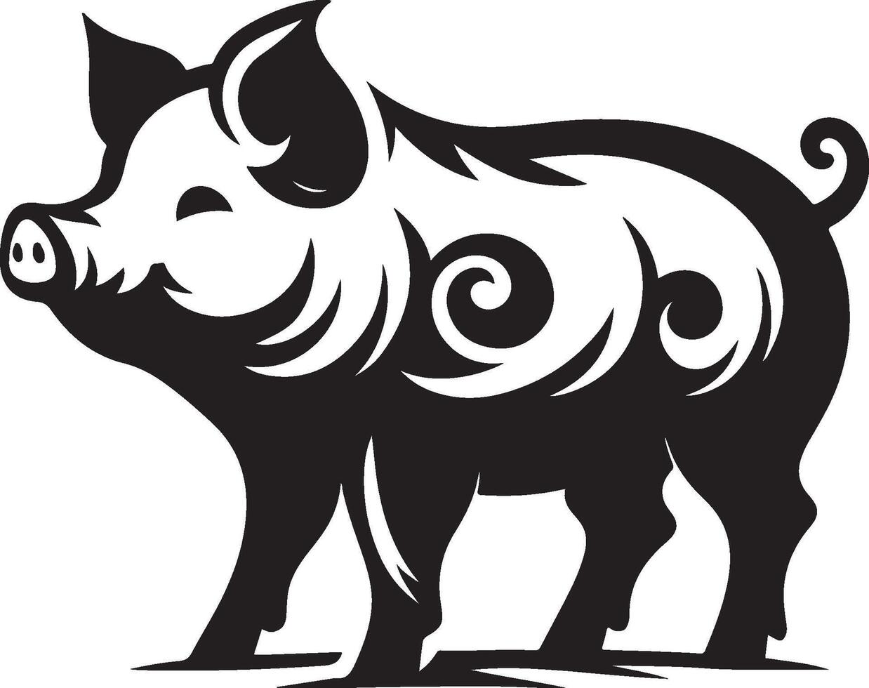 pig silhouette illustration art vector