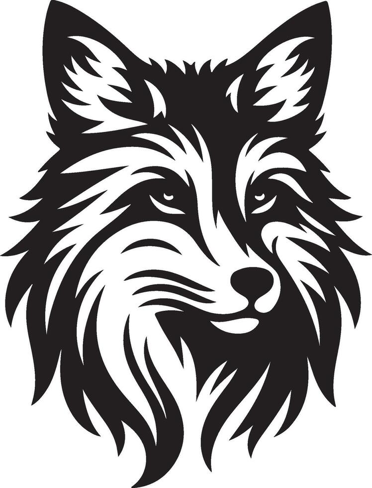 Fox Head Silhouette Logo Icon For Illustration vector