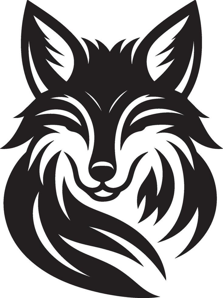 Fox Head Silhouette Logo Icon For Illustration vector