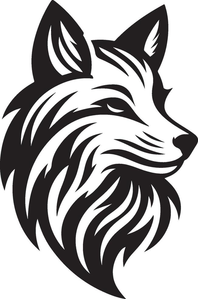 Fox Head Silhouette Logo Icon For Illustration vector