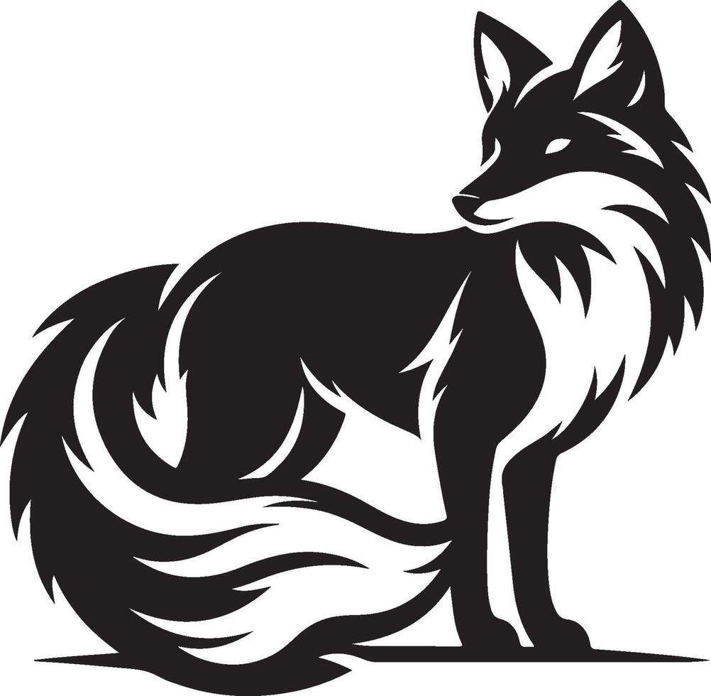 Fox Silhouette Logo Icon For Illustration vector