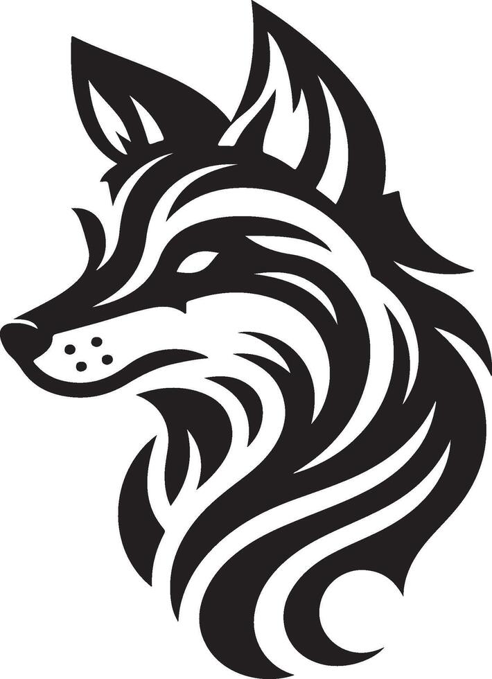 Fox Head Silhouette Logo Icon For Illustration vector