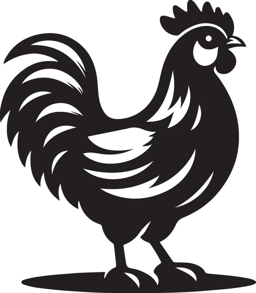 Chicken Silhouette Illustration Art vector