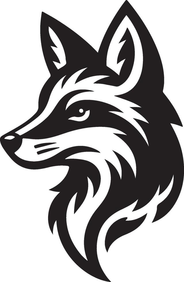 Fox Head Silhouette Logo Icon For Illustration vector