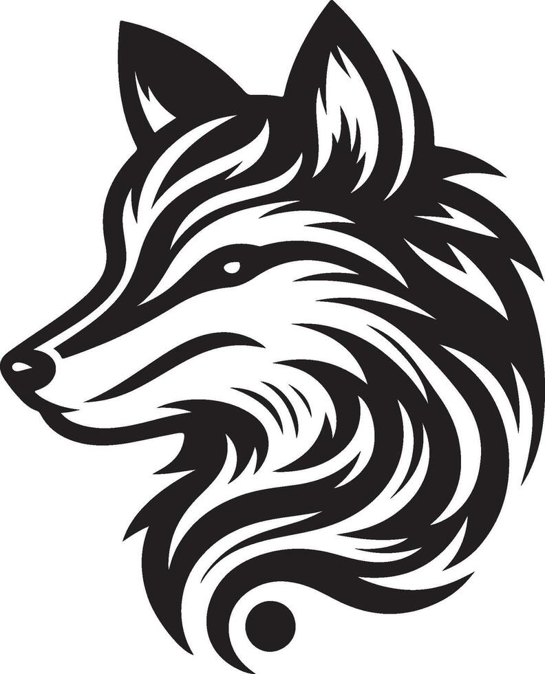 Fox Head Silhouette Logo Icon For Illustration vector