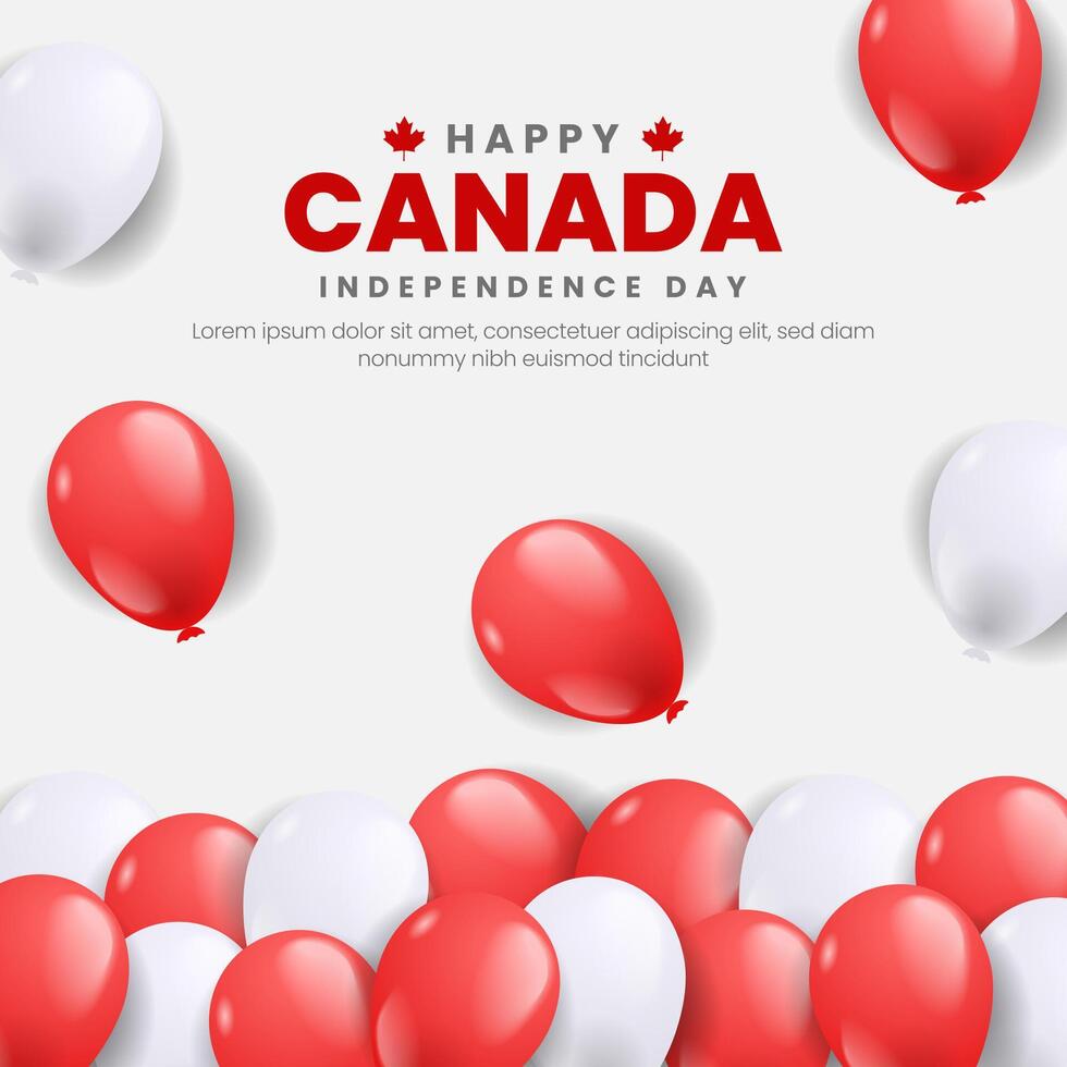 Canada independence day background with balloons vector