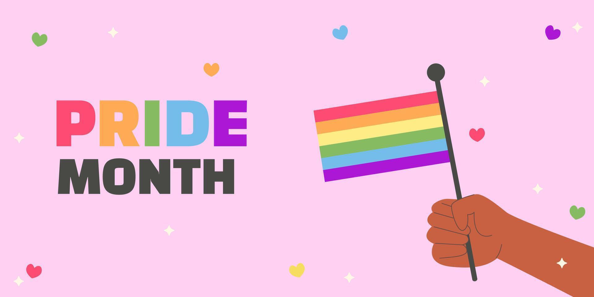 Background banner pride flag concept. Pride month vector