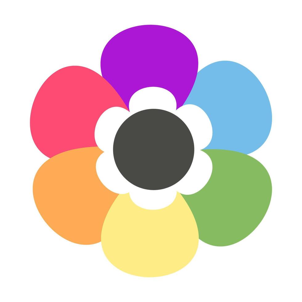 Flower LGBT isolated on white background. LGBT pride vector